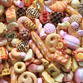 

30pcs Random Mixed Miniature Fake Food Resin Cabochon Simulation Candy Cake Phone Case Decoration DIY Scrapbooking Accessories