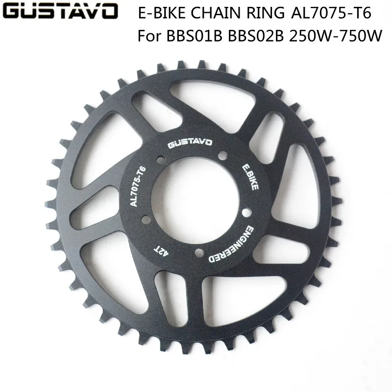 GUSTAVO E-bike Chainring Motorized Bicycle Chain Wheel 42T FOR BAFANG BBS/BBSHD Mid Drive Motor 250W 750W 1000W | Спорт и