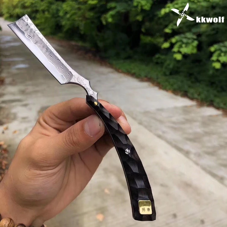 KKWOLF Дамасская сталь складной нож острый бритва Япония многофункциональная