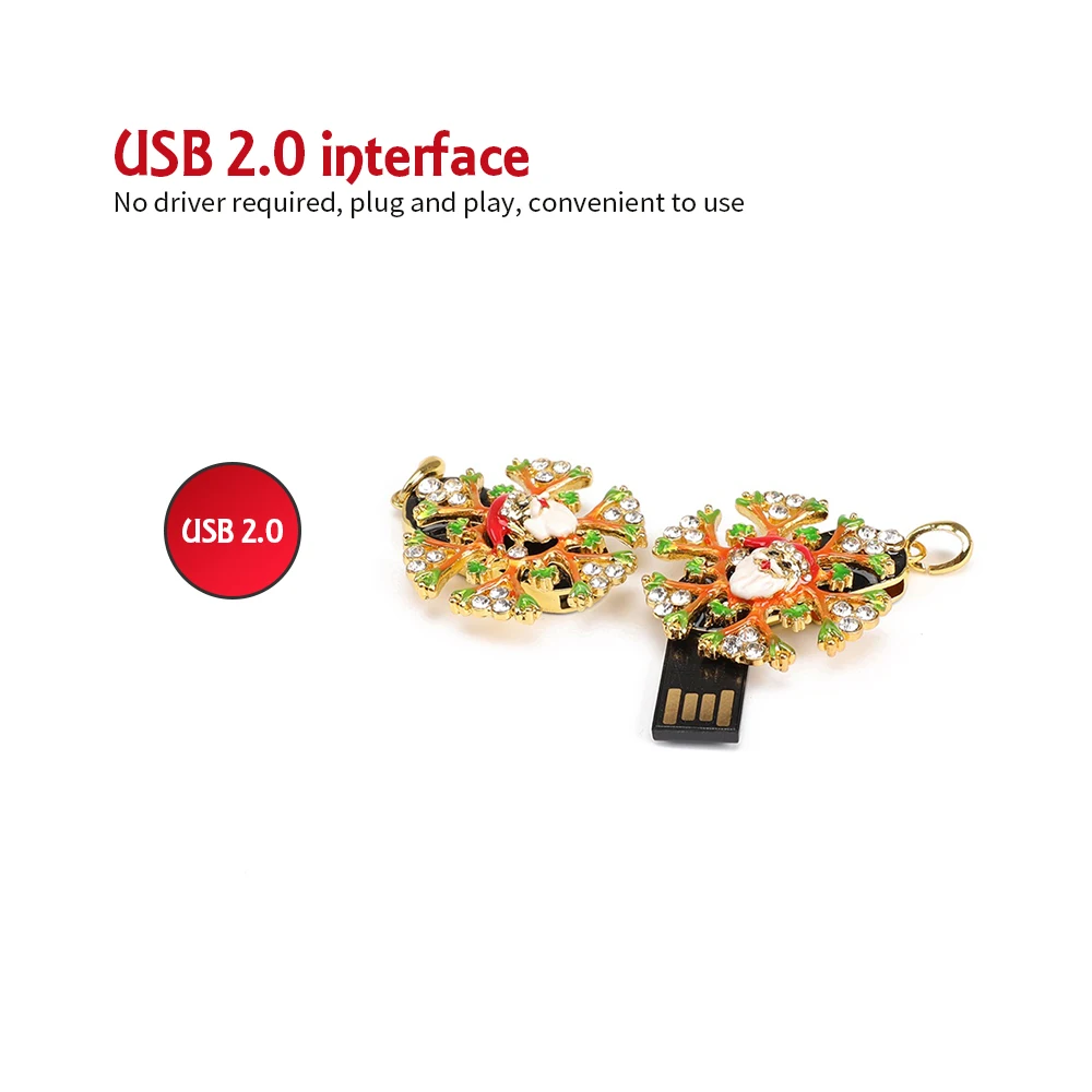 USB 2.0 U Disk Creative Christmas Portable High-speed Transmission Crystal Snowflakes 32GB 64GB 128GB creative Pen Drive | Компьютеры и