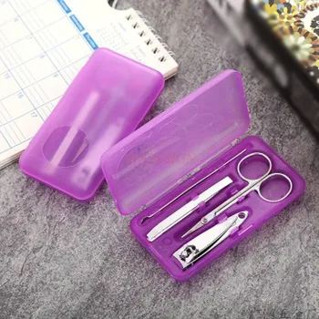 

nail tools Manicure set of 4 plastic case beauty set nail tool mini box gift set
