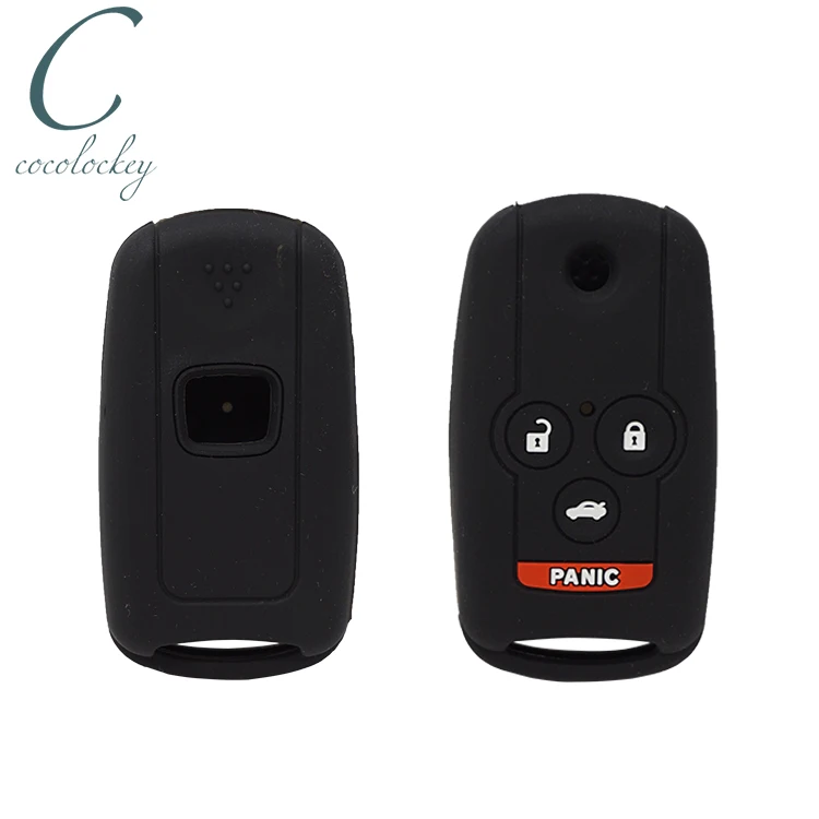 

Cocolockey Silicone Car Key Cover Case Shell Fob for Honda Acura TL TSX ZDX Accord 4 Buttons Remote Key Shell