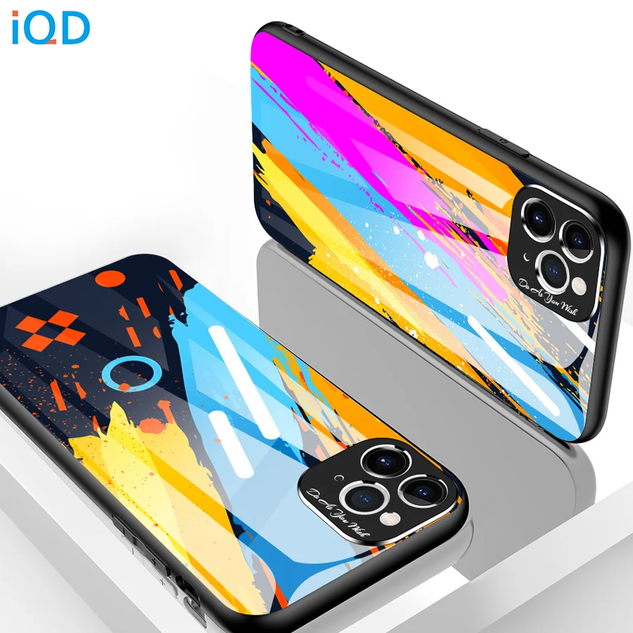IQD чехол для iPhone 11 Pro стеклянный новый тренд защитный объектива ударопрочный