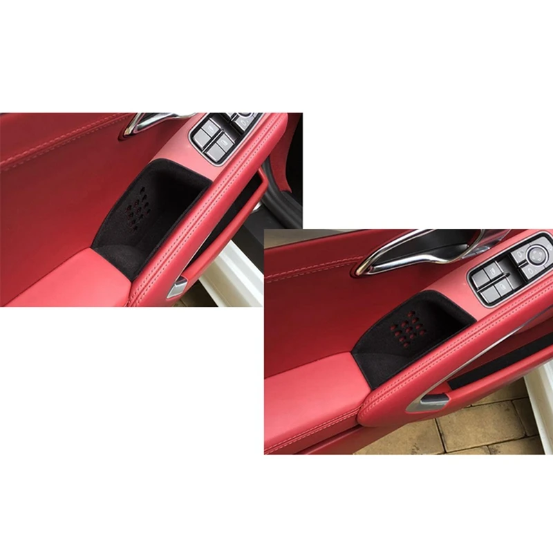 2Pcs Black Door Armrest Organizer Storage Box for Porsche 911 Boxster Cayman 2013-