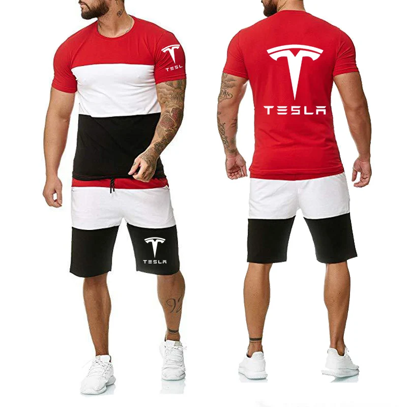 Tesla Summer Casual Men Shirt & Pants Set