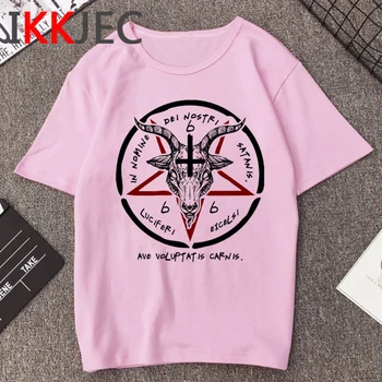 

New Satan T-shirt Evil Children Demon Scary Horror Devil T Shirt Men Satanism Grim Reaper Baphomet Tshirt Hip Hop Top Tees Male