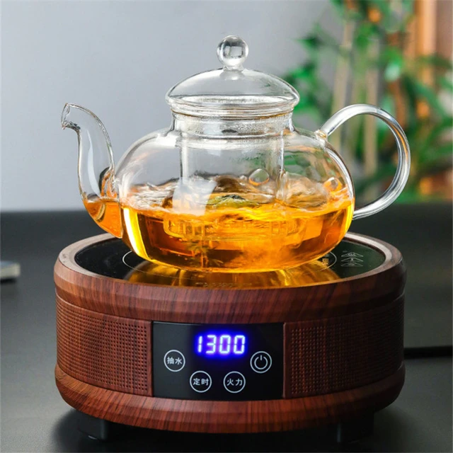 BORREY Induction Cooker Teapot High Borosilicate Heat Resistant Glass  Teapot Gas Stove Teapot Pu'er Flower Kettle Tea Filter Pot