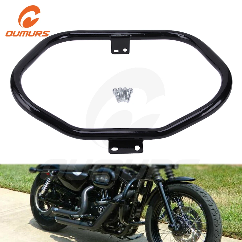 Защита двигателя мотоцикла ouстоимость шоссе 1 1/4 дюйма черный для Harley Sportster XL1200 XL883 железо 2004 2019 Бесплатная