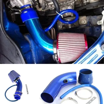 

Universal Car Air Intake Kit Tool Case Short Racing High Flow Aluminum Pipe Filter Clamp OE88