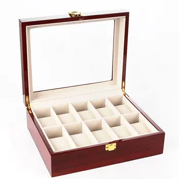 

New Home Desktop Watch PU Storage Box Jewelry Collection Storage Organizer Men's Business 10-Seat Watch Box Wooden Watch Box