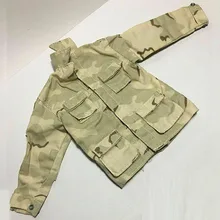 Camisa de camuflaje de soldado masculino, ropa superior de camuflaje, modelo compatible con figura de acción de 12 ", cuerpo de muñeca, 1/6