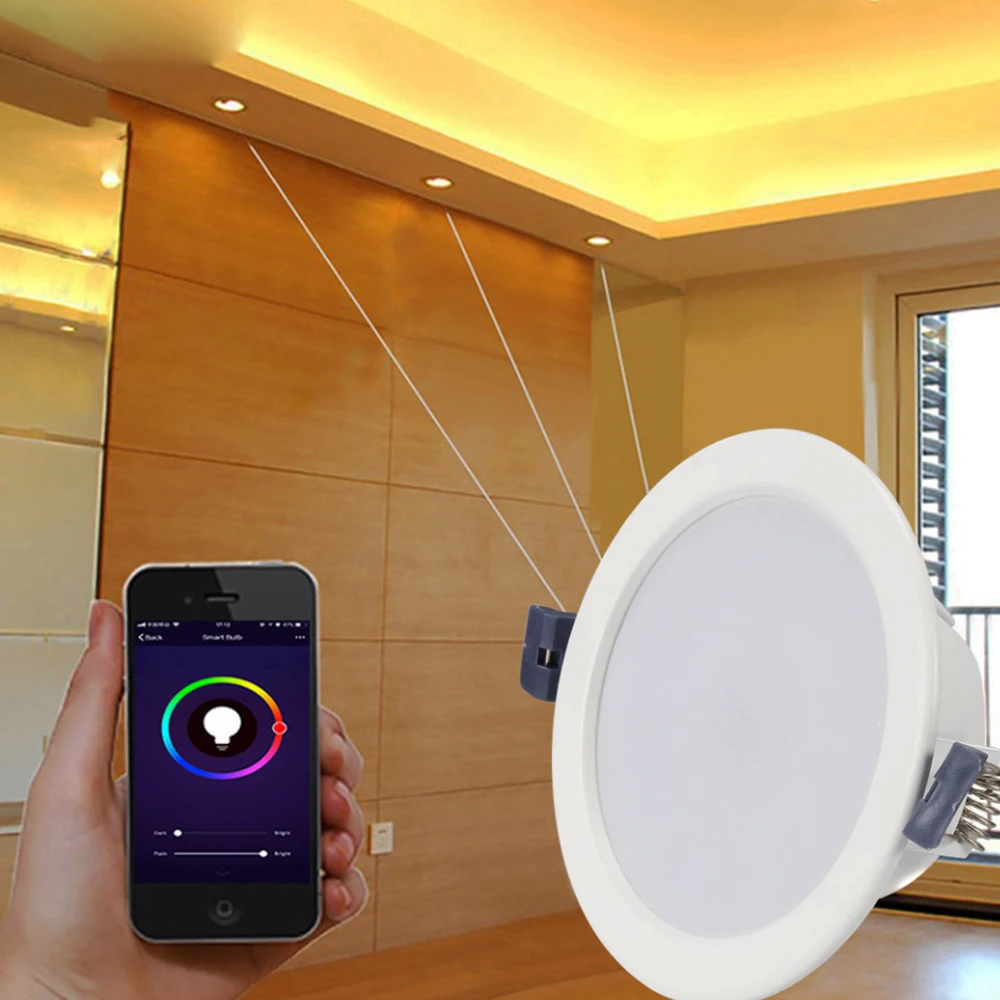 AC85-265V Wifi 스마트 천장 통 10W RGBW Tmall Genie downlight와 호환 Alexa Google 홈과 함께 작동