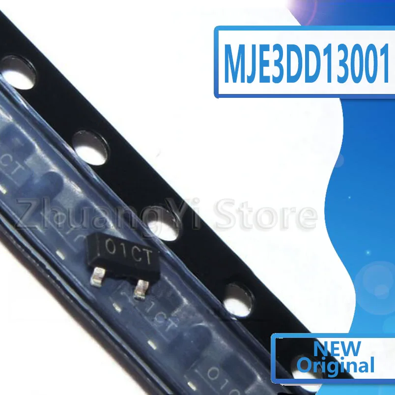 100 шт./лот новый SMD 13001 SOT23 низкомощный транзистор MJE3DD13001 01CT | Электроника