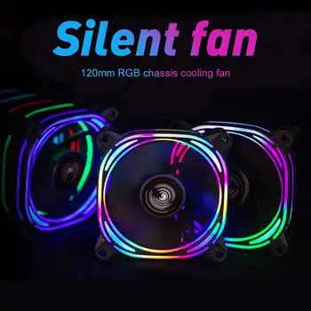 

Mute 6 Pin 7 Blades RGB LED Lights Rgb Fan Adjust Speed Mute Colorful IR Cooler Master Rgb Cooling Computer Fans