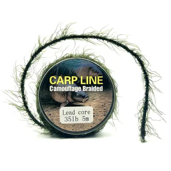 

5m Carp leadcore fishing uncoated braid hooklink lead core Leader Camo Weed Effect Leadcore for Chod Hair Rigs Fishing Tackle