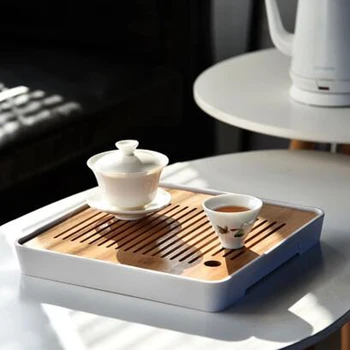 

China Pu'er Tea Bamboo Tray Tea Tray Drainage Water Storage Table Kungfu Tea Ceremony Board Service Tray TeaAccessories