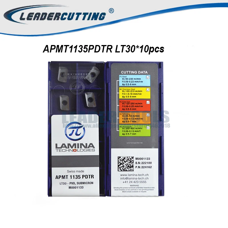 Набор пластин APMT1135PDTR LT30 * 10 шт. пластины для фрезы BAP300R | Инструменты