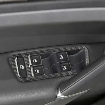 

Trim Decor frame Sticker Black 4pcs Carbon Fiber Auto Car Control Switch
