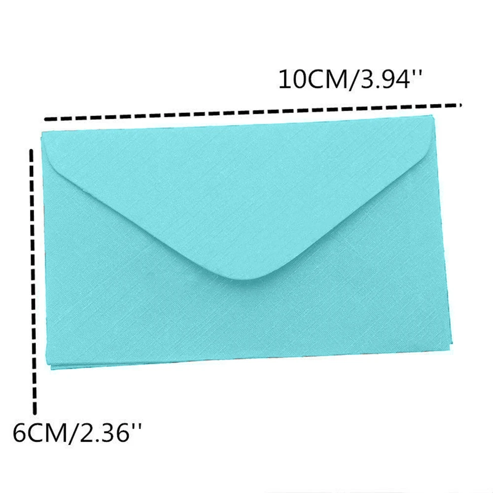  50Pcs Vintage Retro Small Colored Blank Mini Paper Envelopes Wedding Party Invitation Envelope Fest - 4000411376717
