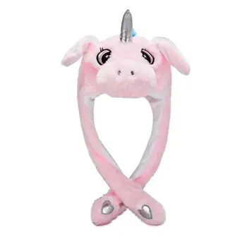 

Hat With Light Moving Unisex Rabbit Ears Children Girls Boys Winter Cap Shine Cute Plush Cute Baby Luminous Hats Flash lights