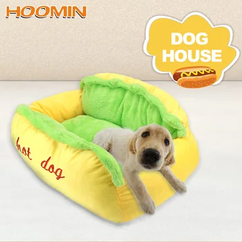 

HOOMIN Large Dog Lounger Hot Dog Bed Cozy Dogs Nest Winter Warm Cute Soft Sleeping Mat for Dog And Cat S/L Pet House