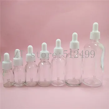 

2/10pcs 5/10/15/20/30/50/100ml Empty Clear Glass Dropper Bottle Transparent Glass Essential Oil Bottle with Plastic Dropping Cap