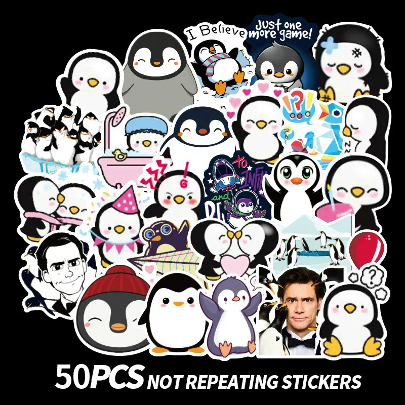 

50 sheets Mr. Popper's penguin American drama Kawaii mini sticker PVC graffiti sticker suitcase luggage guitar car stickers