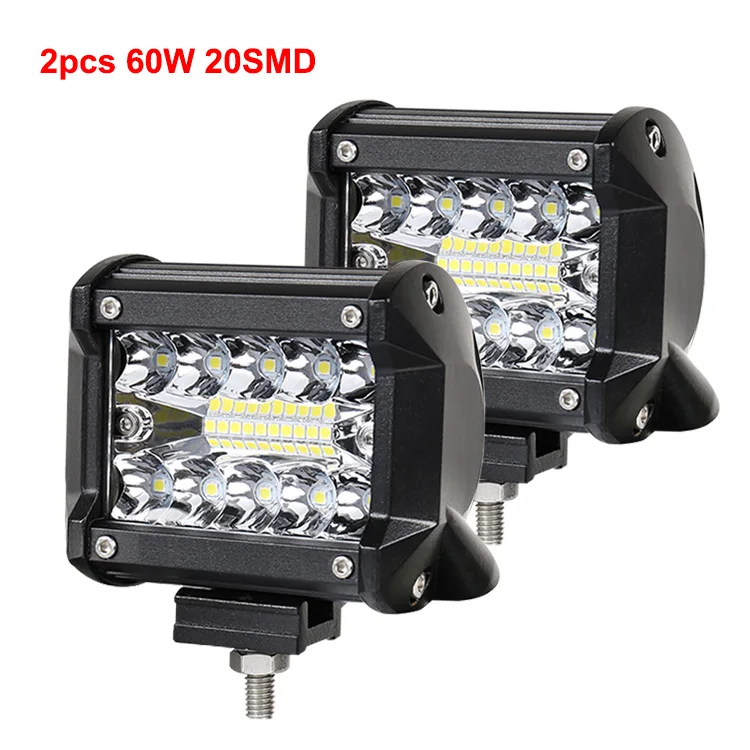 2Pcs 60W Lamp Nlpearl 4 дюйма 72 Вт 60 Вт автомобильный светильник в сборе 36 Вт Светодиодный противотуманный светильник s для грузовых автомобилей Светодиодный рабочий светильник для внедорожника лодки 12 в 24 В - Цвет: 2Pcs 60W Lamp