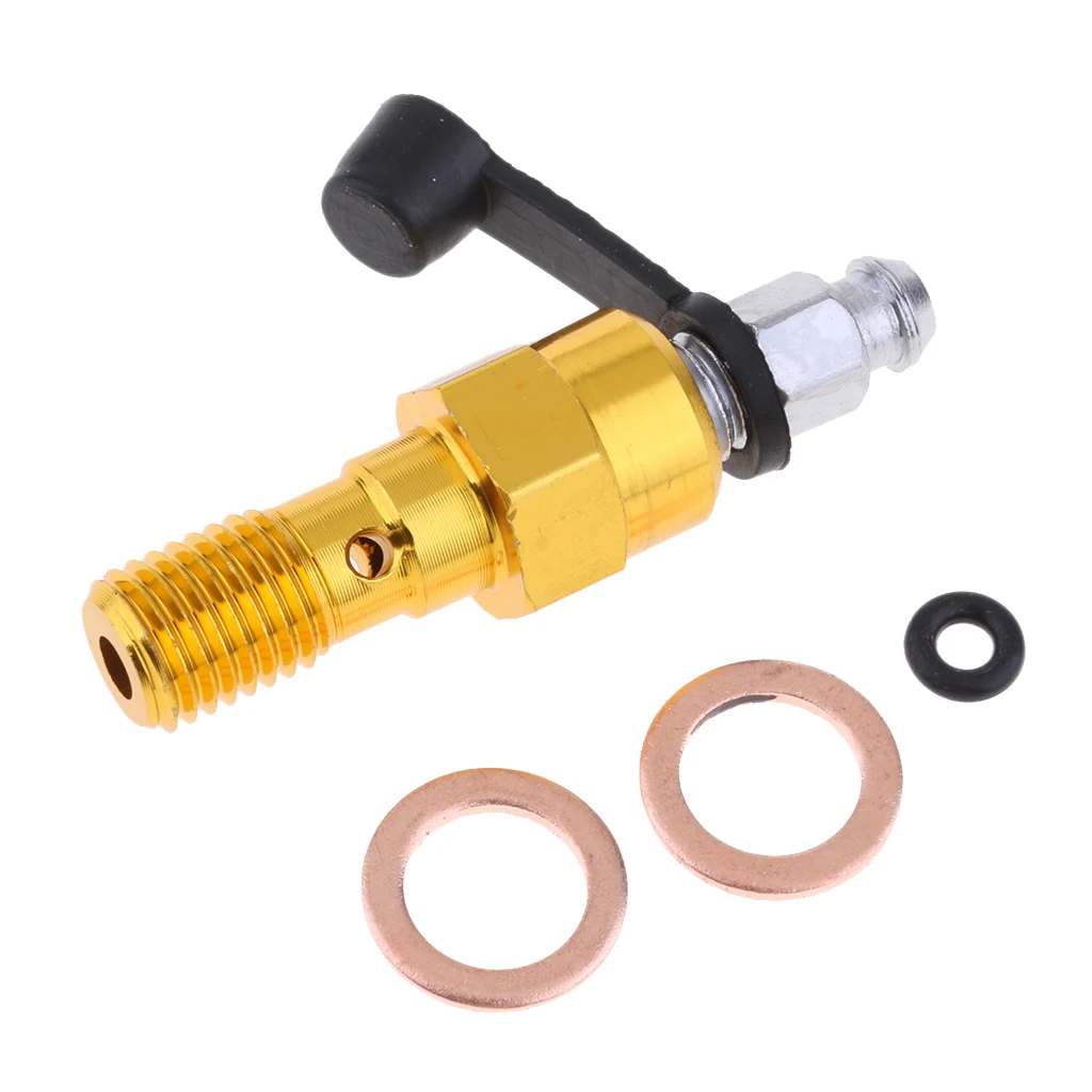M10x1.25mm Dirt Bike ATV Single Brake Bleeder Nipple Caliper Bleed Screws