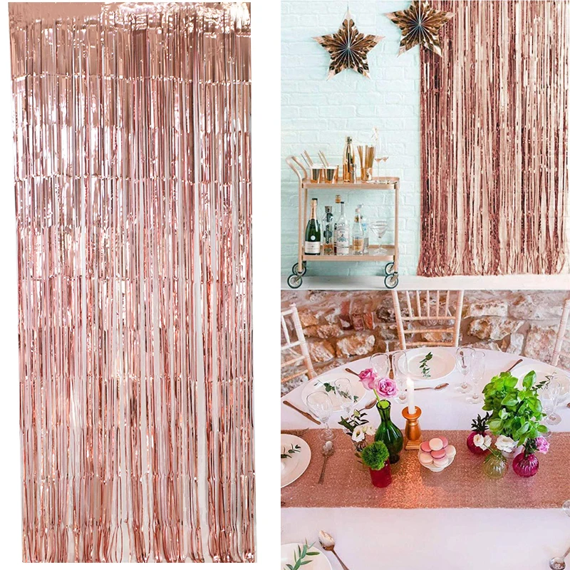 

35pcs Rose Gold Confetti Balloons Set Wedding Party Foil Curtain Sequin Table Runners For Baby Shower Birthday Home Decor Globos