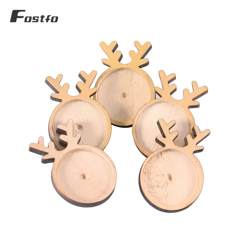 T2064BE05圣诞木鹿25毫米圆形胸针底座