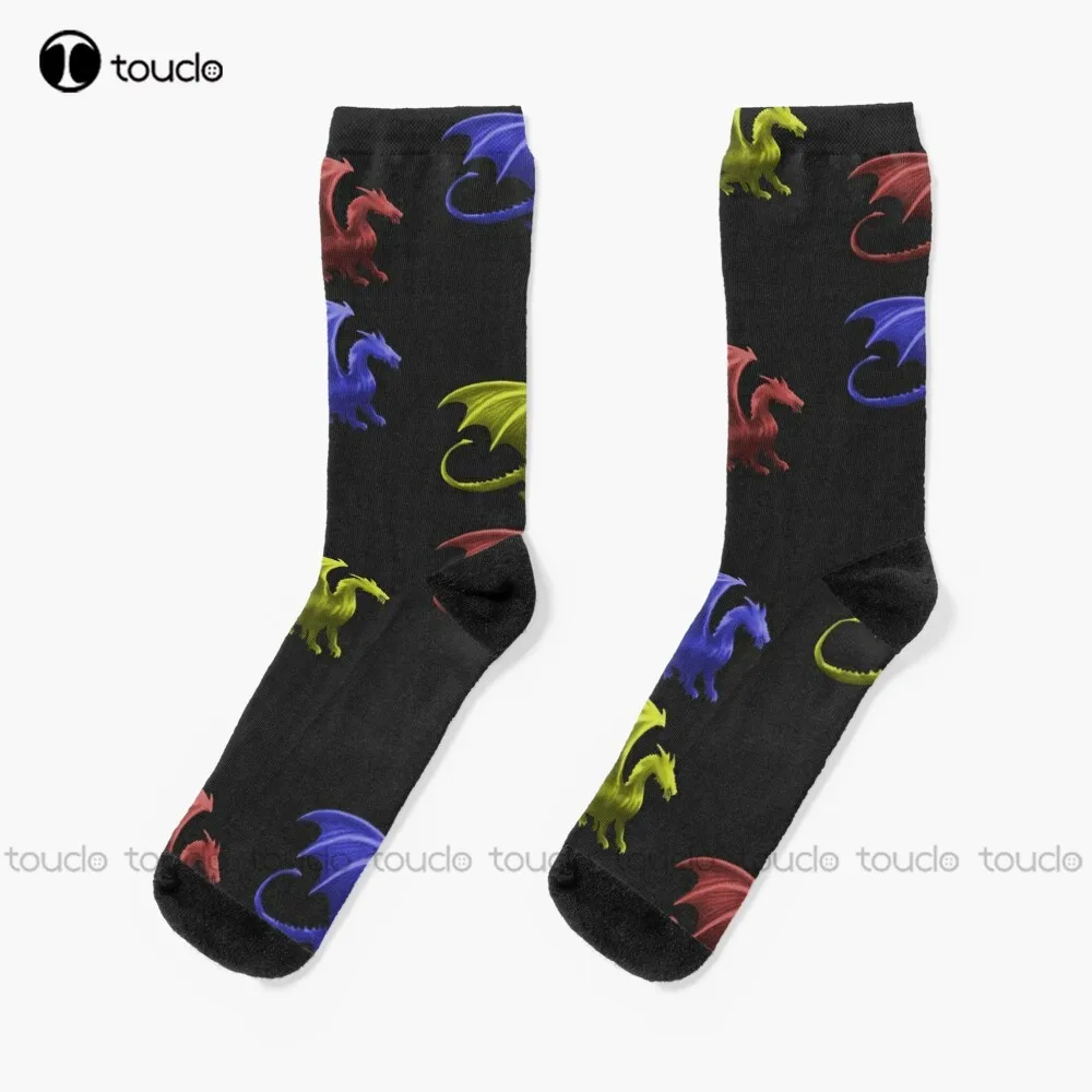 

For The Love Of Dragons Socks Black Socks Men Christmas New Year Gift 360° Digital Print Personalized Custom Hd High Quality