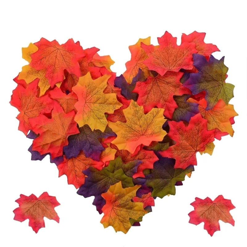 

50PCS/Set DIY Artificial Autumn Maple Leaves For Thanksgiving Day Halloween Holiday Maple Leaves Decoration CM