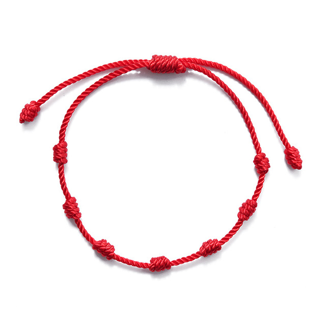 Lucky Evil Eye Bracelets For Women 6pcs/set Handmade Braided Red Black Rope 7 Knots Lucky Jewelry Friendship Bracelets
