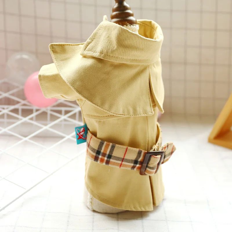 Dog Clothes Spring Autumn Cotton Classic A-line Silhouette WindBreaker Pet Clothing For Dogs Chihuahua British style Dogs Coats