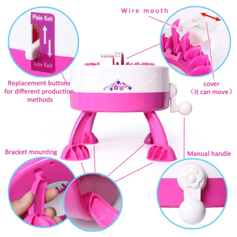  Baby Plastic Needle Sewing Tools DIY Hand Knitting Machine Weaving Loom For Scarf Hat Kids Children