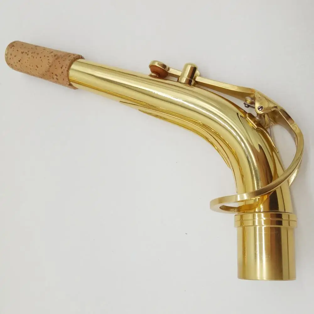 

Free Shipping Music Fancier Club Professional Instrument Alto Saxophone Neck Brass Gold Lacquer Sax Custom Neck Accessories