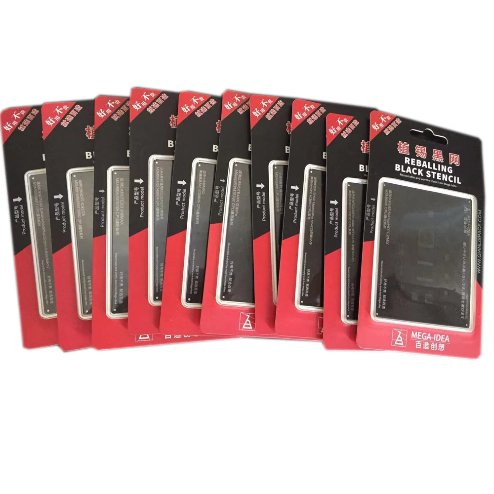 

MEGA-IDEA High Precision CPU Reballing Stencil Square Hole Round Corner Black Net for Huawei Hi3660 Hi3670 for Xiaomi Redmi MT