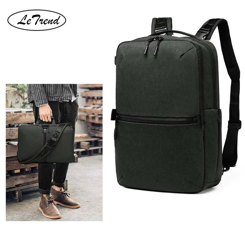 

LeTrend New Multi-function backpack waterproof Male Business computer bag Male student casual Shoulder bag Detachable