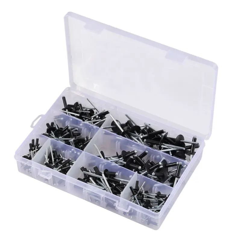 

200pcs Aluminum Assorted Rivets Set Flange Electrical Appliances Furniture Construction Use Hardware Rivets