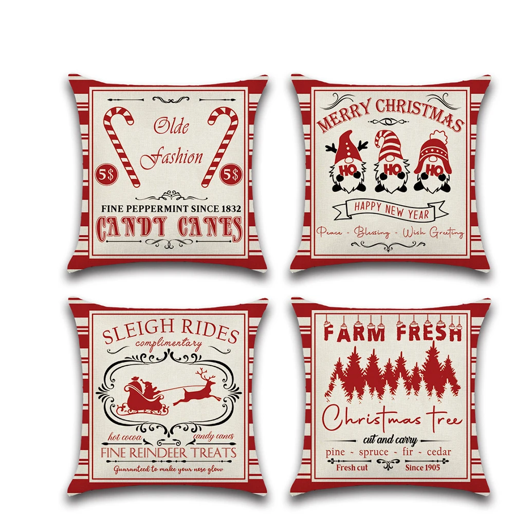 

Linen Cushion Cover with Christmas Letters, Linen Pillow Cover, Chair, Sofa, Bed, Car Room, New, Wholesale, MF160