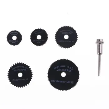 

New 6Pcs Drill Accessories HSS Mini Circular Saw Blades Power Tools Wood Cutting Disc Grinding Wheel Set for Dremel Tools