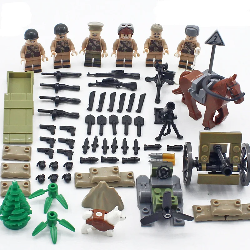 

World War II Russia Army Eastern Line War Legoinglys Military Building Blocks Mini artillery Figures Weapon Brick Toys Gift