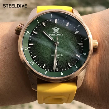 

Dive Mechanical Wristwatches Men 200m Diving Watch CUSN8 Bronze Sapphire Crystal Sport Automatic Swim Diver Watch Swiss Luminous