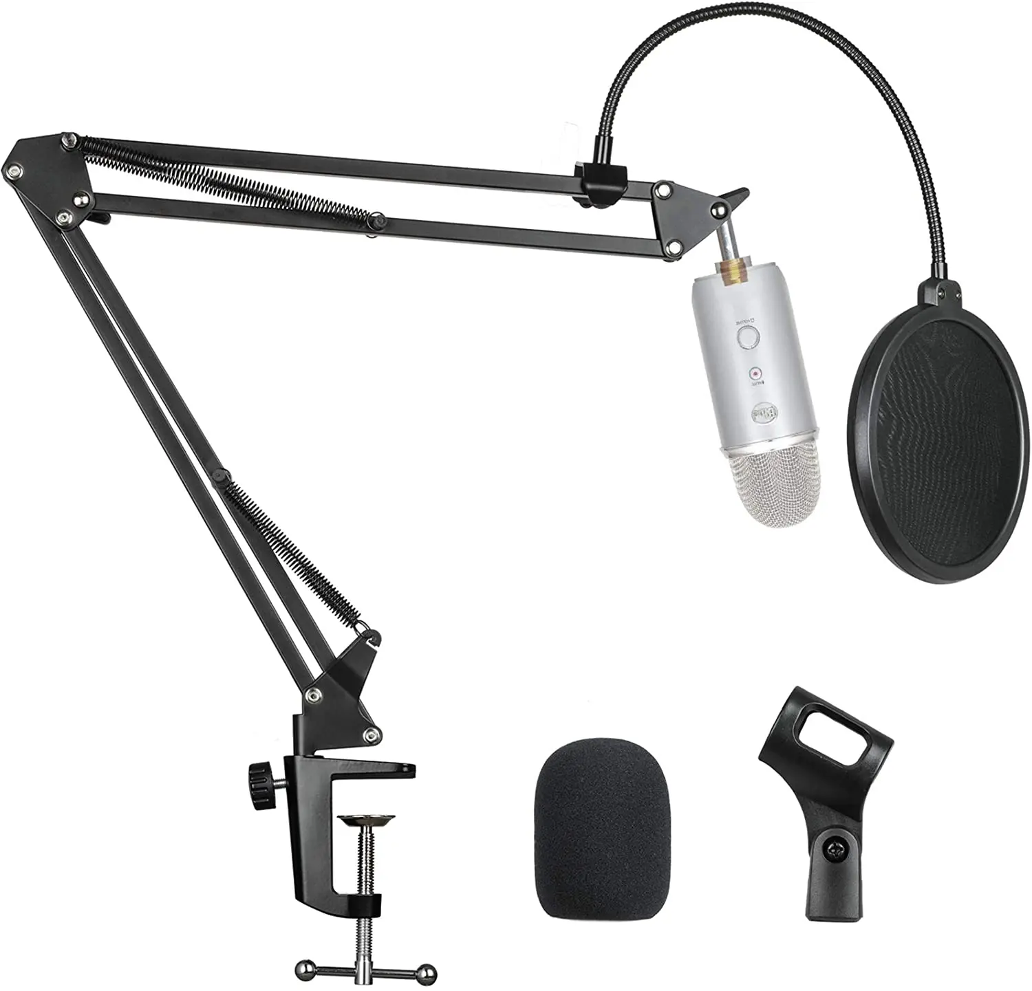 Supporto Per Microfono Pipishell, Supporto Per Microfono Con Filtro Pop E Supporto Per Microfono, Vite Da 5/8 "Per Yeti Blu, Palla Di Neve, Scintilla,