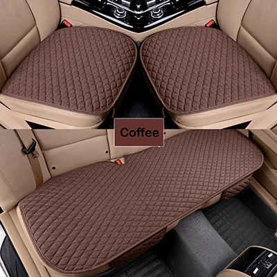 coffee XWSN льняная подушка для сиденья автомобиля подходит для 99% автомобиля четыре сезона универсальные удобные и дышащие автомобильные аксессуары - Название цвета: coffee