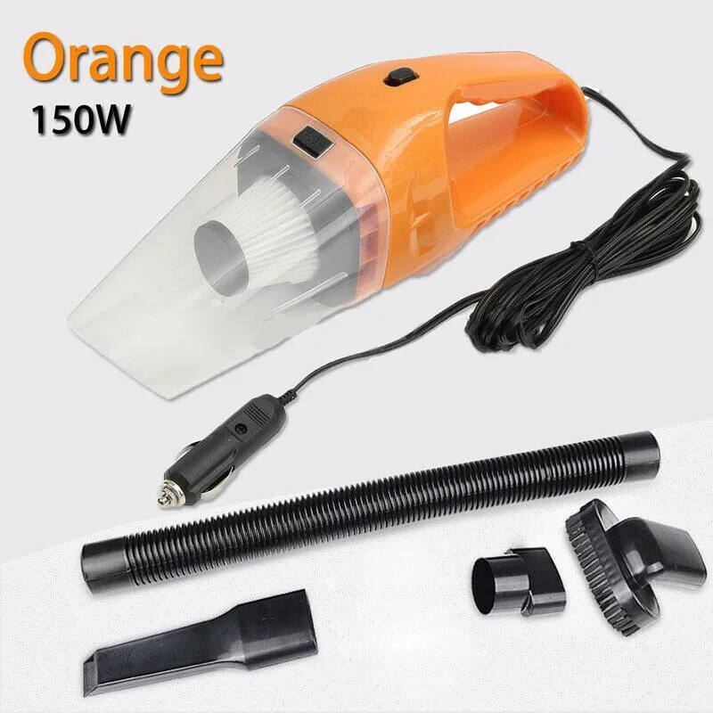 150 Вт автомобильный пылесос портативный ручной фильтр для салона 12 в мини влажный сухой двойного использования автомобильные электроприборы - Цвет: Orange
