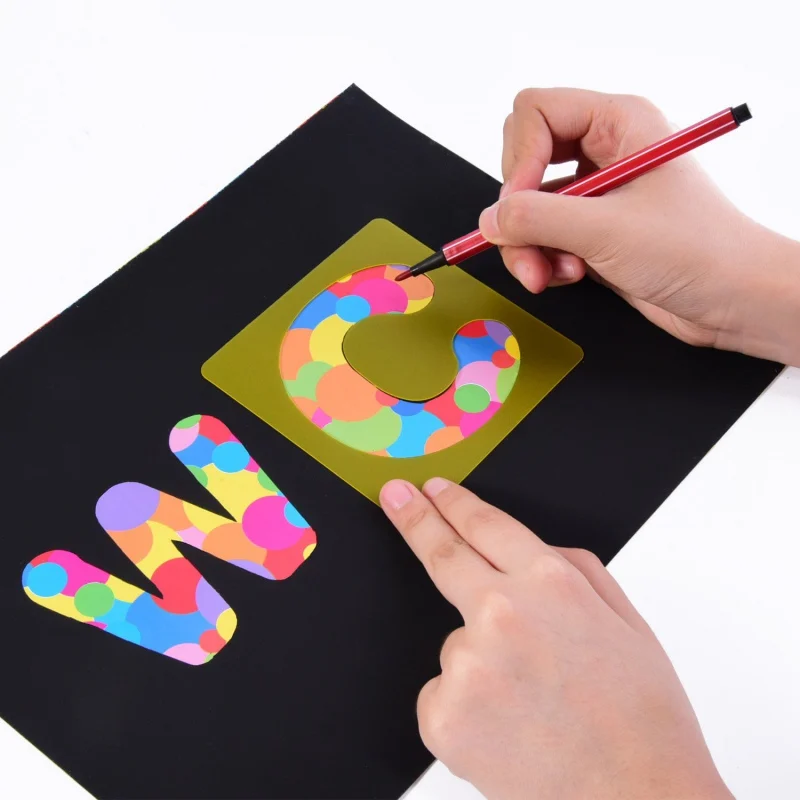 

Child DIY Hollow Numbers Alphabet Painting Template Kids Painting Learning Stencil Drawing Templates Eco-Friendly Durable #22