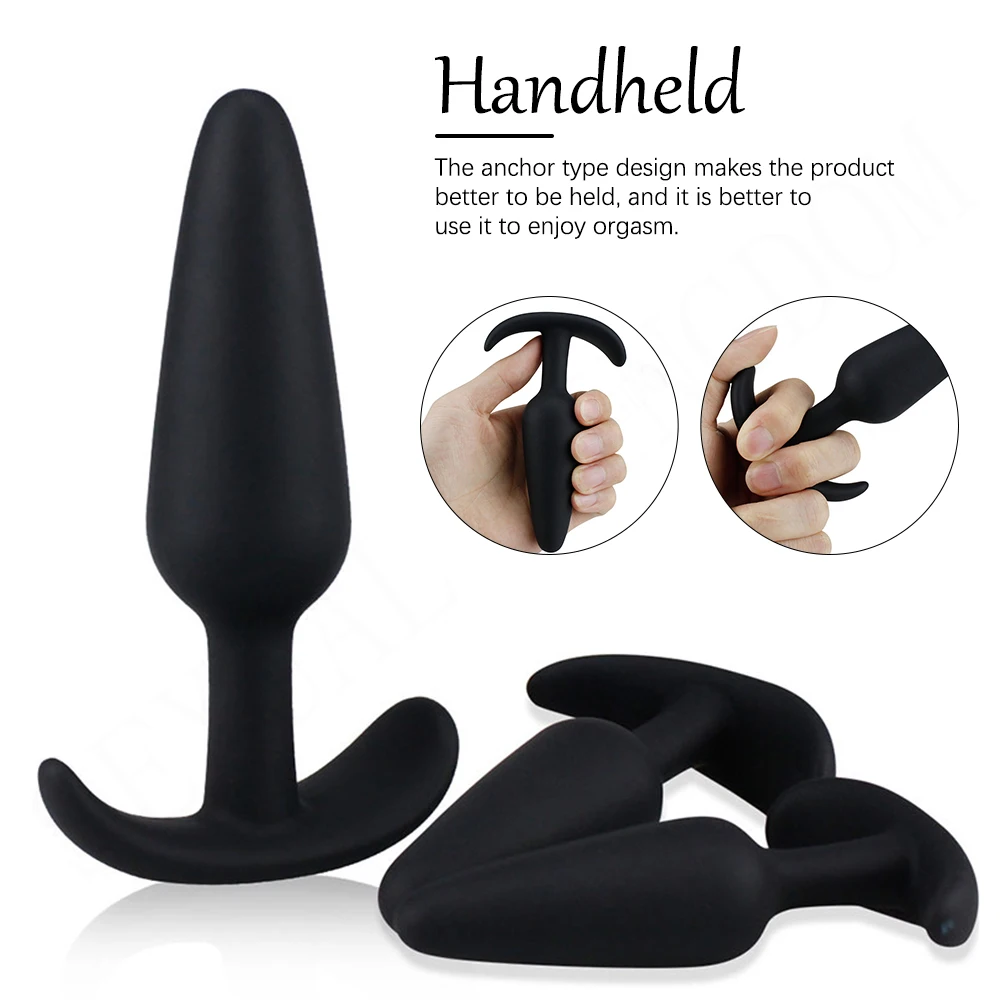 Handheld Anal Plug Soft Silicone Sex Toy Unique Butt Plug Prostate Massage Female Masturbator Male Stimulator