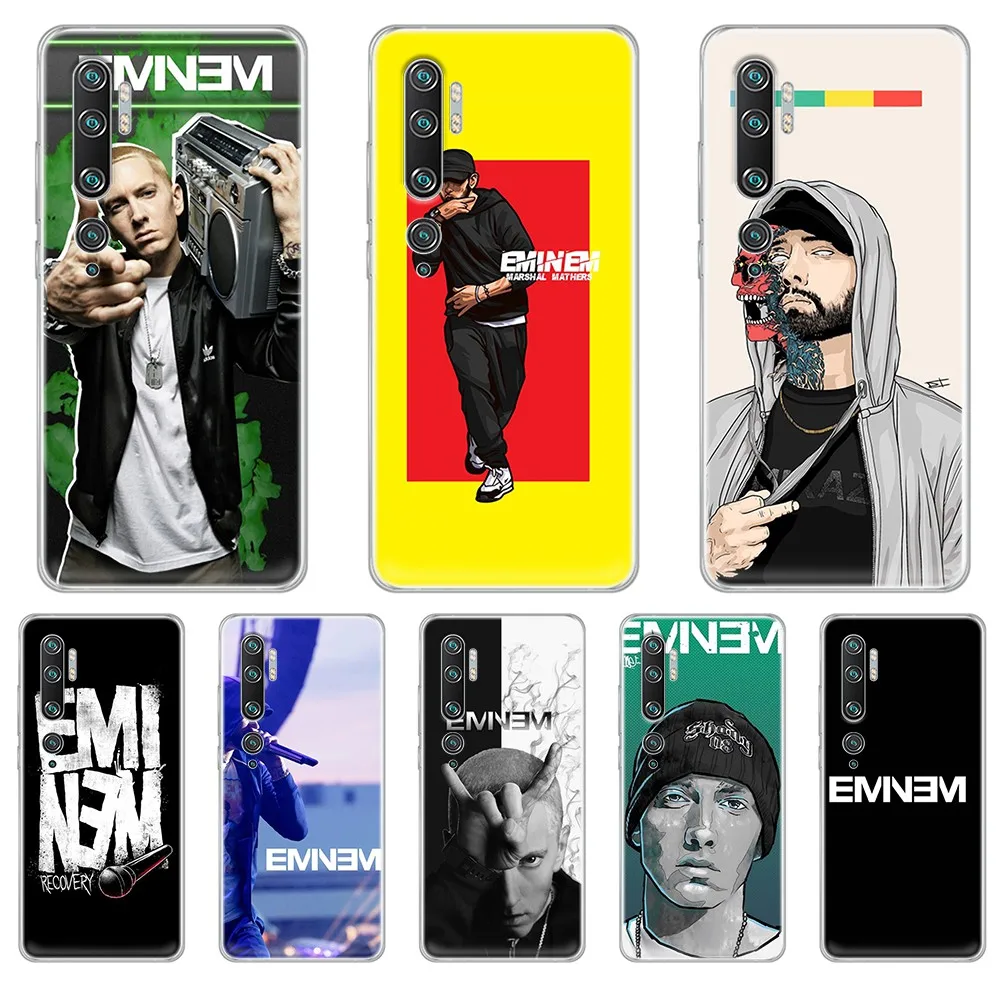 Eminem Rap singer Прозрачный бампер чехол для телефона корпус XIAOMI mi 3 4 5 5X 8 9 10 se max pro a2 9T note